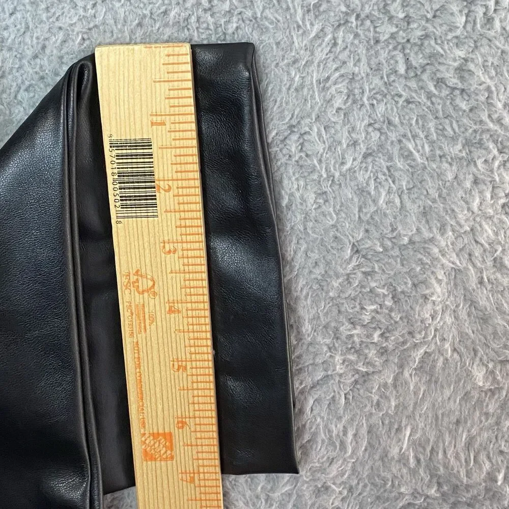 Gap Womens Black High Rise Vegan Leather Straight Pull-On Pants Size Medium Tall
